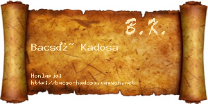Bacsó Kadosa névjegykártya