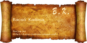 Bacsó Kadosa névjegykártya